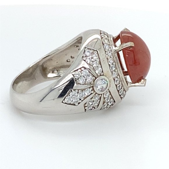 🎄 Perfect Christmas gift 🎄 Spessartite 5.35ct Platinum Finish Solid 925 Sterling Silver Ring